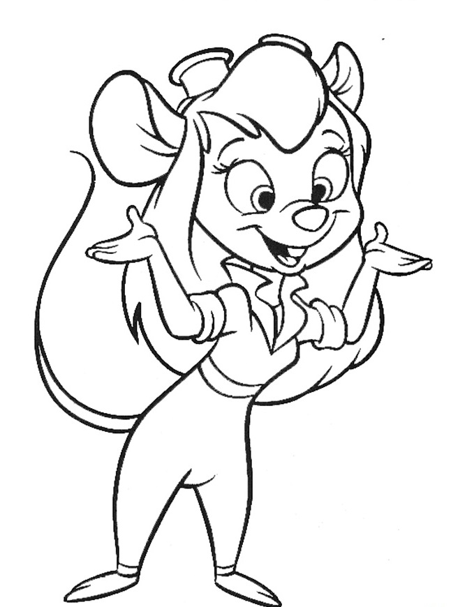 Plansa de colorat cu Chip si Dale 21 14